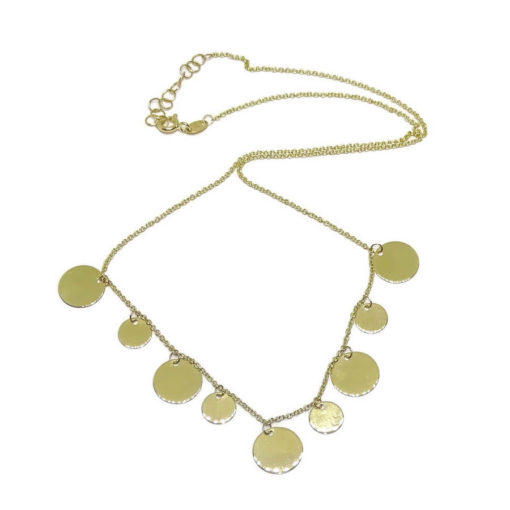 Collar chapitas de Oro 18k grandes - Imagen 4