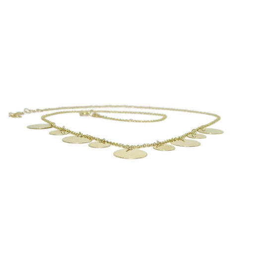 Collar chapitas de Oro 18k grandes - Imagen 7