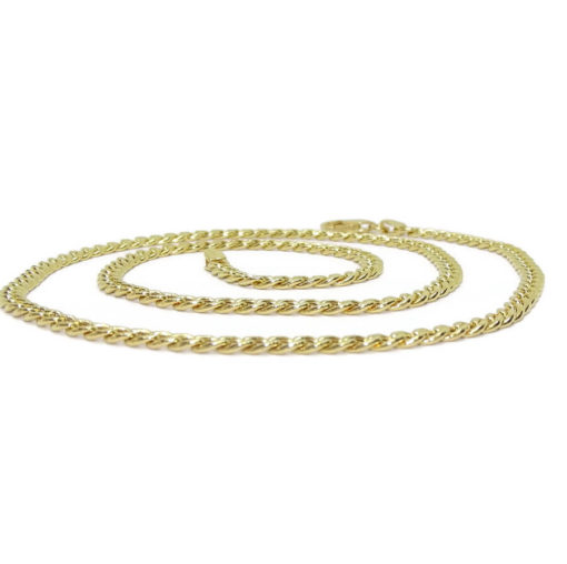 Cadena de Oro Amarillo de 18k de oro para Hombre modelo barbada redonda de 4mm de ancho y 60cm de Larga. - Imagen 6