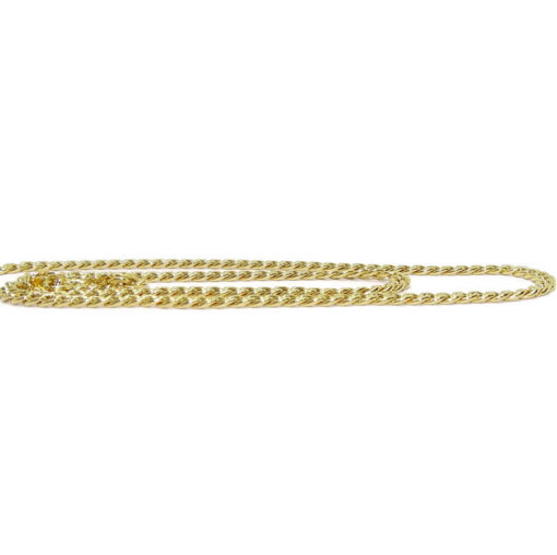 Cadena de Oro Amarillo de 18k de oro para Hombre modelo barbada redonda de 4mm de ancho y 60cm de Larga. - Imagen 4