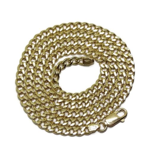 Cadena de Oro Amarillo de 18k de oro para Hombre modelo barbada redonda de 4mm de ancho y 60cm de Larga.