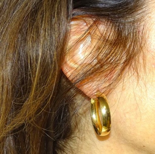 Aros medianos de oro amarillo de 18k de 6mm - Imagen 2