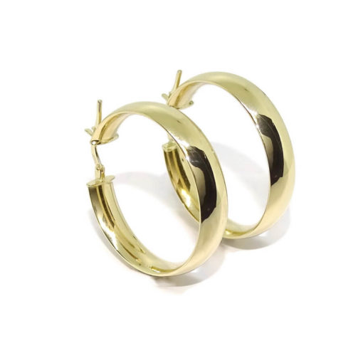 Aros medianos de oro amarillo de 18k de 6mm - Imagen 3