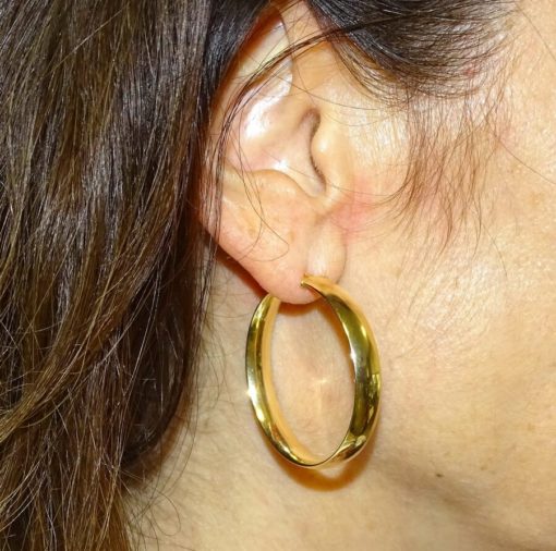 aros grandes de oro 4.90gr ancho 6mm - Imagen 2