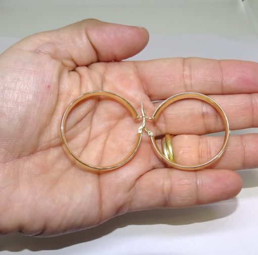 aros grandes de oro 4.90gr ancho 6mm - Imagen 4