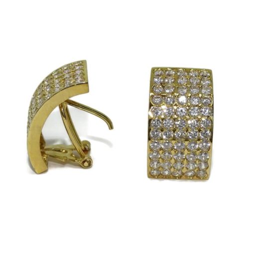 Pendientes para mujer de oro amarillo de 18k con circonitas grandes 4.80gr - Imagen 3