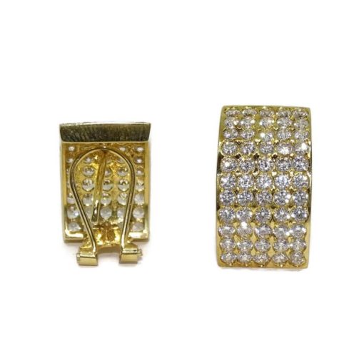 Pendientes para mujer de oro amarillo de 18k con circonitas grandes 4.80gr - Imagen 6