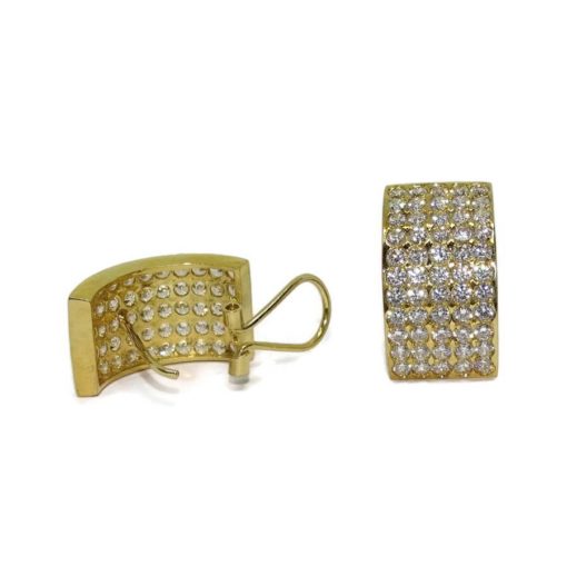Pendientes para mujer de oro amarillo de 18k con circonitas grandes 4.80gr - Imagen 5