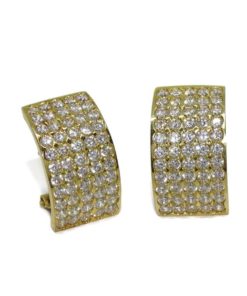 Pendientes para mujer de oro amarillo de 18k con circonitas grandes 4.80gr