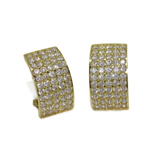 Pendientes para mujer de oro amarillo de 18k con circonitas grandes 4.80gr