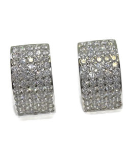 Pendientes para mujer de oro blanco de 18k con circonitas grandes 4.80gr