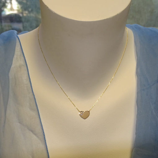 Collar corazón de Oro Amarillo de 18k y circonitas - Imagen 2