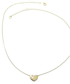 Collar corazón de Oro Amarillo de 18k y circonitas