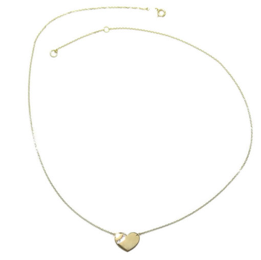 Collar corazón de Oro Amarillo de 18k y circonitas