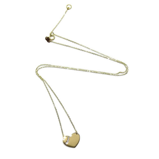 Collar corazón de Oro Amarillo de 18k y circonitas - Imagen 4