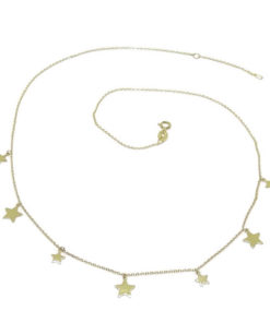 Collar de oro amarillo de 18k con 7 estrellas