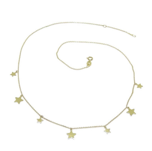 Collar de oro amarillo de 18k con 7 estrellas