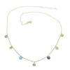 Collar de Oro Amarillo de 18k con círculos de Oro de 5mm y circonitas de Color