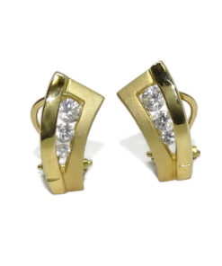 pendientes para mujer de oro amarillo 18k modernos