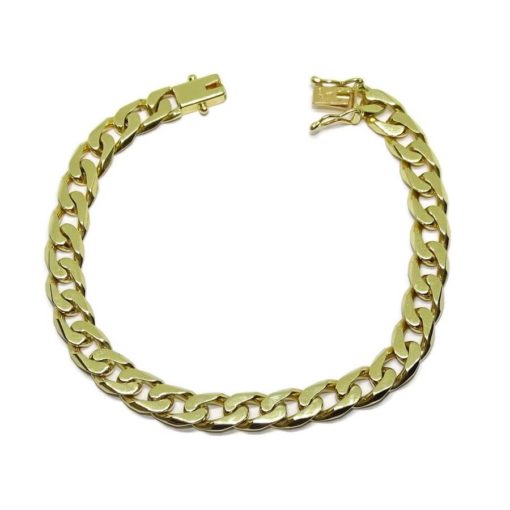 Pulsera para Hombre de Oro Amarillo de 18k Maciza Barbada de 7mm-25.40gr