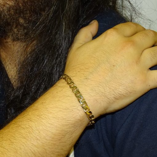 Pulsera para Hombre de Oro Amarillo de 18k Maciza Barbada de 7mm-25.40gr - Imagen 2