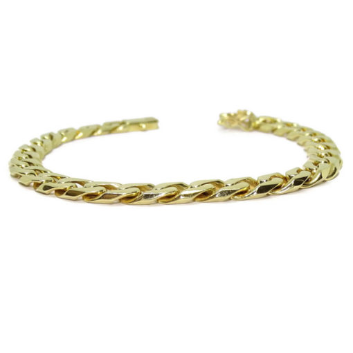 Pulsera para Hombre de Oro Amarillo de 18k Maciza Barbada de 7mm-25.40gr - Imagen 6