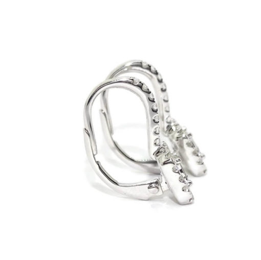 pendientes oro blanco de 18k con 0.52cts de diamantes cierre monaquela - Imagen 6