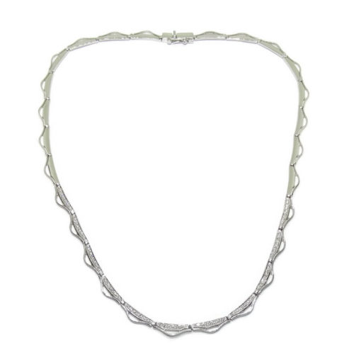 gargantilla mujer de Oro Blanco y Diamantes - Imagen 8
