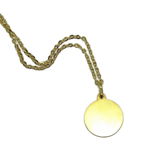 Medalla para bebé con Angelito de 13mm y Cadena Forzada picada de 40cm - Imagen 5