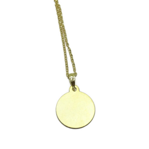 Medalla para bebé con Angelito de 14mm y Cadena Forzada picada de 40cm. 2.45gr de Oro de 18k - Imagen 6