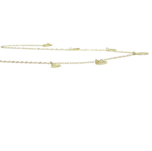 Collar de la Suerte de Oro de 18k 5 símbolos. 40cm de Largo. 1.45gr de Oro de 18k - Imagen 4