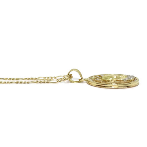 Para comunión medalla virgen con circonitas y estrellas cadena 3x1 de 45cm - Imagen 6