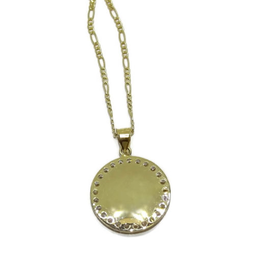 Para comunión medalla virgen con circonitas y estrellas cadena 3x1 de 45cm - Imagen 3