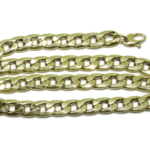 Cadena de oro de 18k de 9.00mm de ancha por 60cm de larga. Modelo barbada plana, hueca que pesa 19.65 gr - Imagen 3
