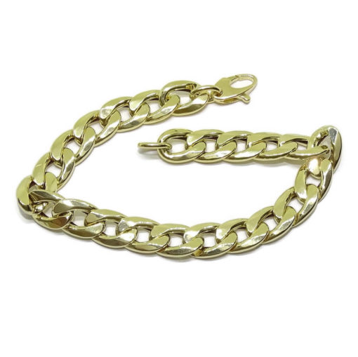 Pulsera para Hombre de Oro de 18k barbada plana de 9.00mm de Ancha 21.00cm de Larga. 7.75gr de oro de 18k - Imagen 3