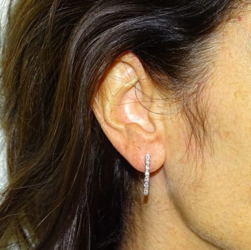 pendientes de aro con 20 diamantes talla brillante de 0.45cts oro blanco 18k - Imagen 2