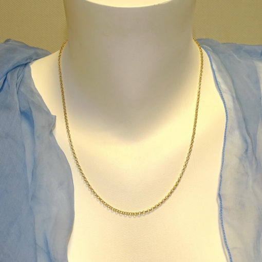 Cadena para Mujer de Oro Amarillo de 18k modelo rolo de 60cm - Imagen 2