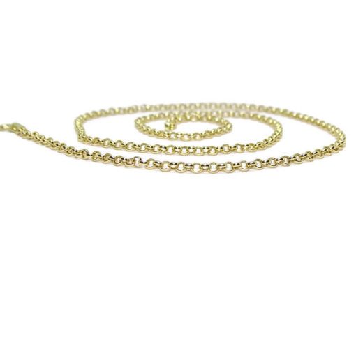 Cadena para Mujer de Oro 18k rolo Plana de 3mm de Ancha y 50cm. 3.50gr de Oro de 18k - Imagen 3