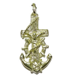 Cruz Marinera de Oro Amarillo de 18k de 2.80cm de Alto, 3.25gr de Oro de 1ª Ley