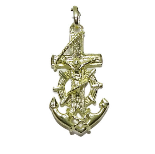 Cruz Marinera de Oro Amarillo de 18k de 2.80cm de Alto, 3.25gr de Oro de 1ª Ley