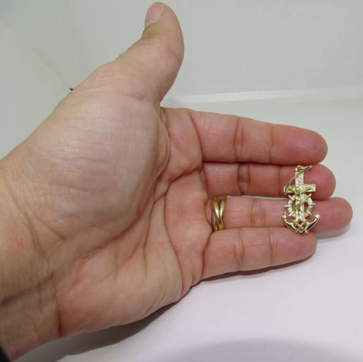 Cruz Marinera de Oro Amarillo de 18k de 2.80cm de Alto, 3.25gr de Oro de 1ª Ley - Imagen 2