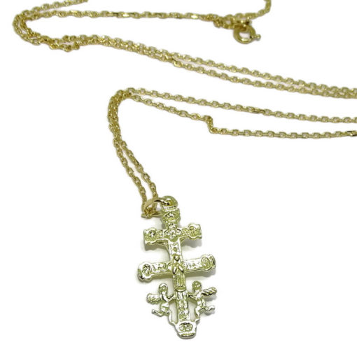 Cruz de Caravaca grande de Oro de 18k de 2.05gr y cadena forzada maciza de 3.30gr de Oro de 18k. Total 5.35gr - Imagen 4