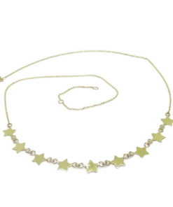 Collar de oro amarillo de 18k con 9 estrellas 2.05gr 45cm