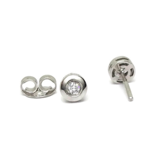 pendientes de diamantes de 0.08cts en oro blanco de 18K. Un lujo para todos los dias. - Imagen 4