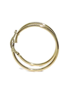 Pendientes aros de oro amarillo de 18K de 2mm de ancho por 3.40cm de diámetro exterior.