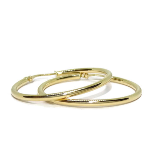 Pendientes aros de oro amarillo de 18K de 2mm de ancho por 3.40cm de diámetro exterior. - Imagen 3