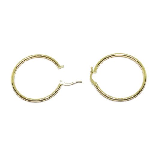 Pendientes aros de oro amarillo de 18K de 2mm de ancho por 3.40cm de diámetro exterior. - Imagen 4