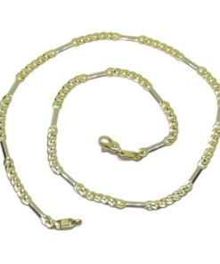 Gargantilla  para Mujer de Oro Blanco y Oro Amarillo de 18k de 45cm de Larga y 4mm de Ancha