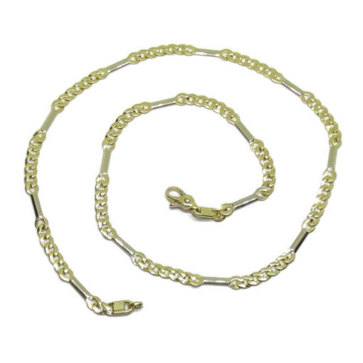Gargantilla  para Mujer de Oro Blanco y Oro Amarillo de 18k de 45cm de Larga y 4mm de Ancha