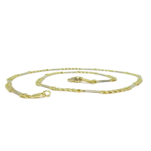 Gargantilla  para Mujer de Oro Blanco y Oro Amarillo de 18k de 45cm de Larga y 4mm de Ancha - Imagen 5